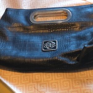 Vintage Donna Buchman clutch, faux leather, clean lining.